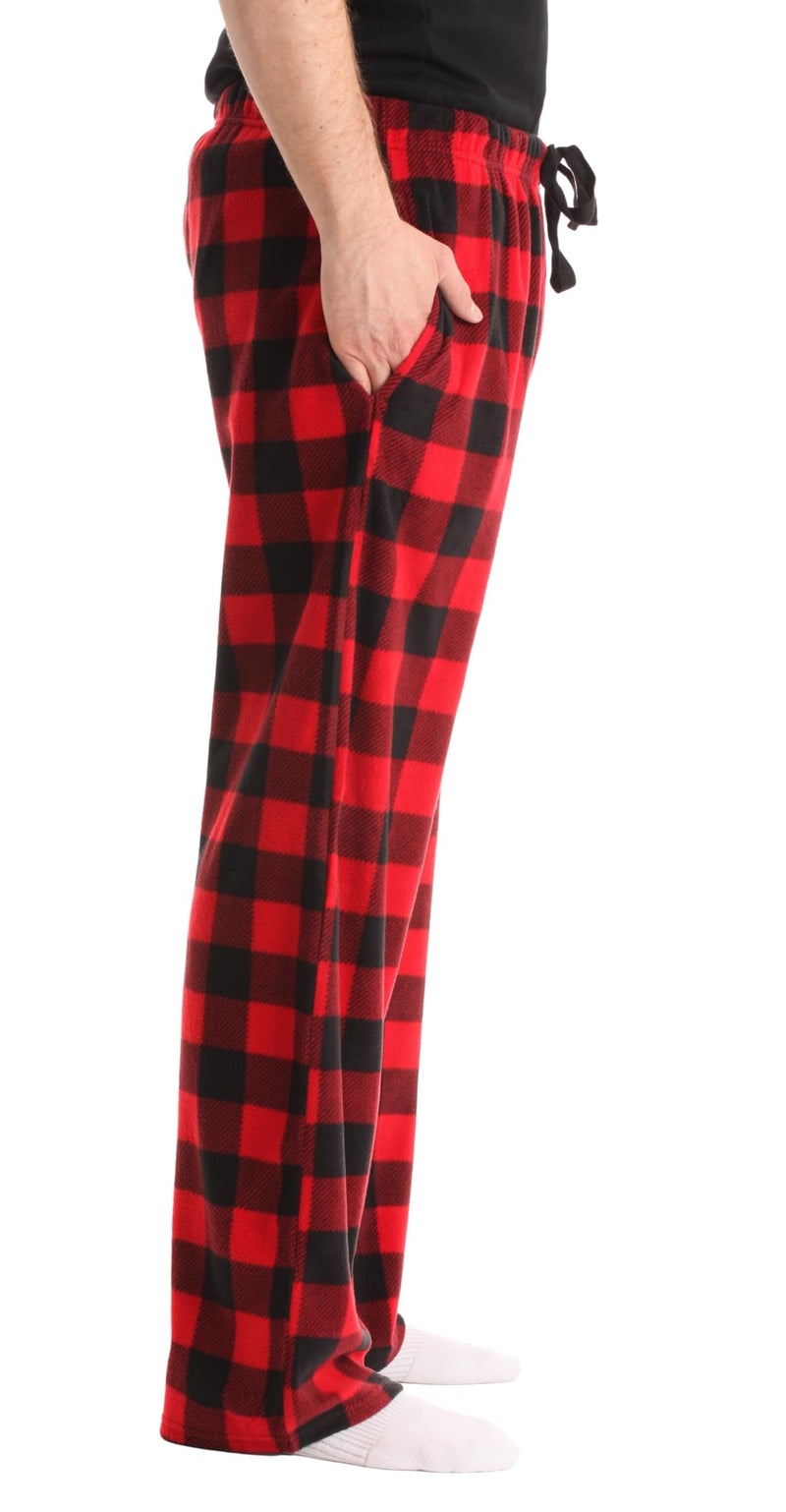 #FollowMe 45902-1A-S Polar Fleece Pajama Pants for Men/Sleepwear/PJs, Red Buffalo Plaid, Small - Image 3